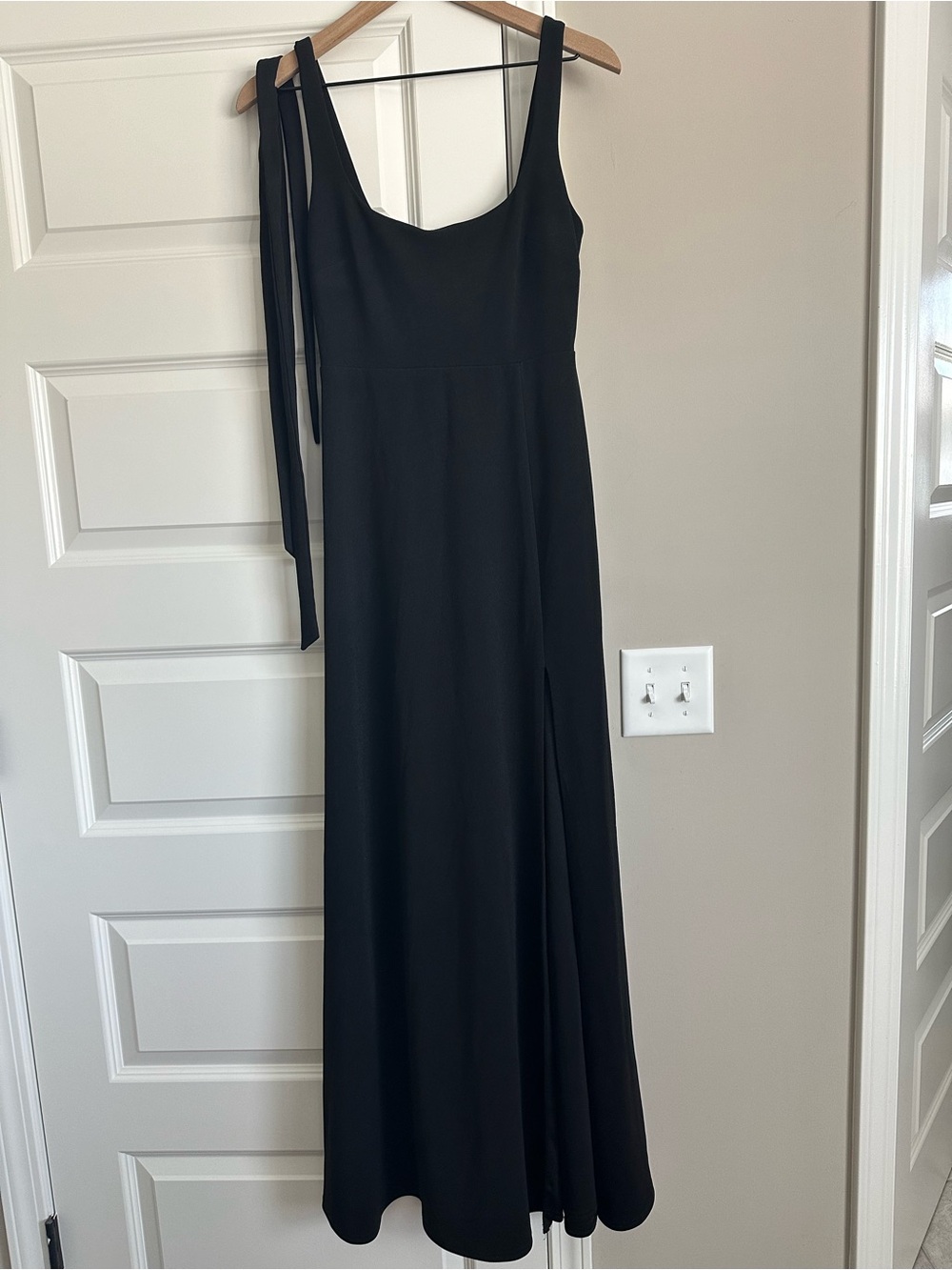 Birdie Grey Black Tie-Shoulder Maxi Dress S - Picture 11 of 16